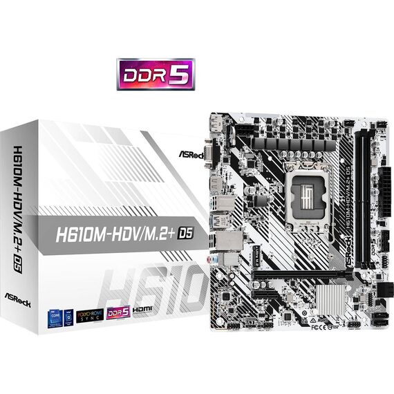 ASRock H610MHDVM.2+ D5 Motherboard micro ATX 90MXBM50A0UAYZ