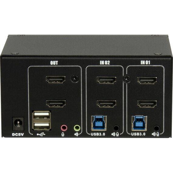 Inter-Tech AS-22HUS HDMI 2-Port KVM Switch Black