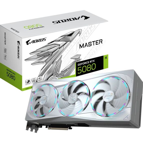 GIGABYTE AORUS RTX 5080 MASTER ICE 16GB GDDR7 White 2805MHz