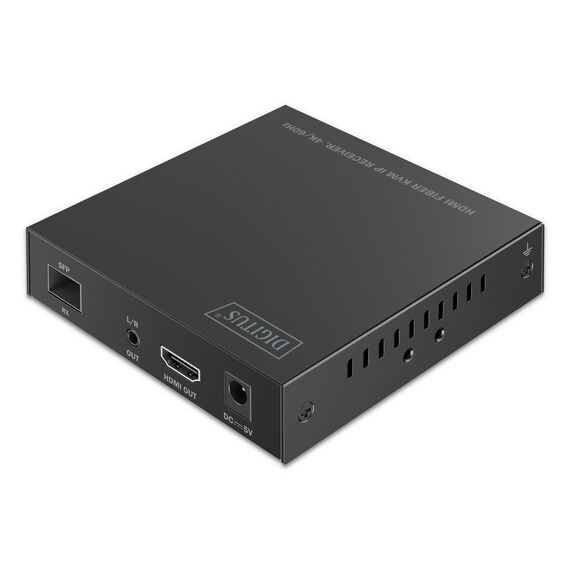 DIGITUS HDMI Fiber IP Receiver 4K/60Hz schwarz / Cable / Digital/Display/Video / KVM / 300 m / Fiber Optic | DS-55349