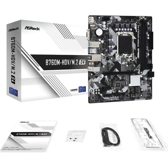 ASRock B760M-HDV/M.2 D4 Intel B760 DDR4 Micro ATX Motherboard