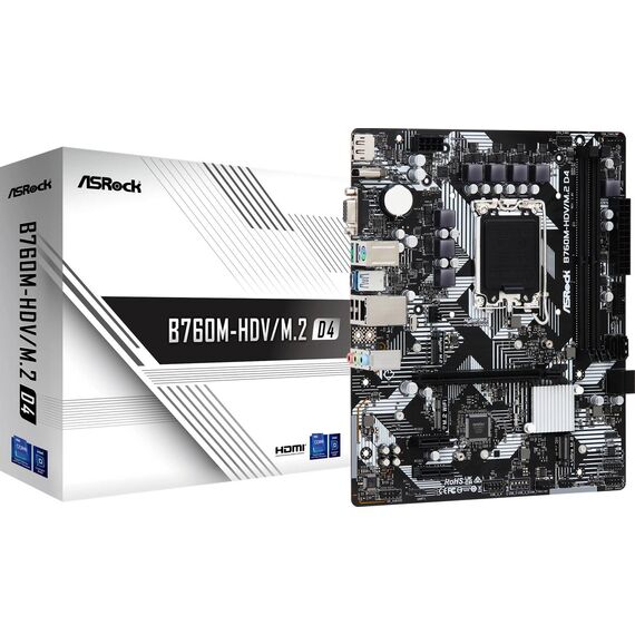 ASRock B760M-HDV/M.2 D4 Intel B760 DDR4 Micro ATX Motherboard