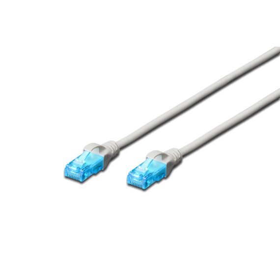 DIGITUS CAT 5e U/UTP Patch Cord 0.5 m Grey RJ45 to RJ45