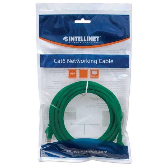 Intellinet Cat6 U/UTP Network Patch Cable 0.5 m Green RJ45 to RJ45