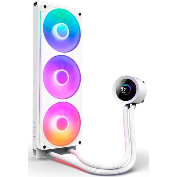 NZXT Kraken Plus 360 RGB White 360mm AIO Liquid Cooler with LCD