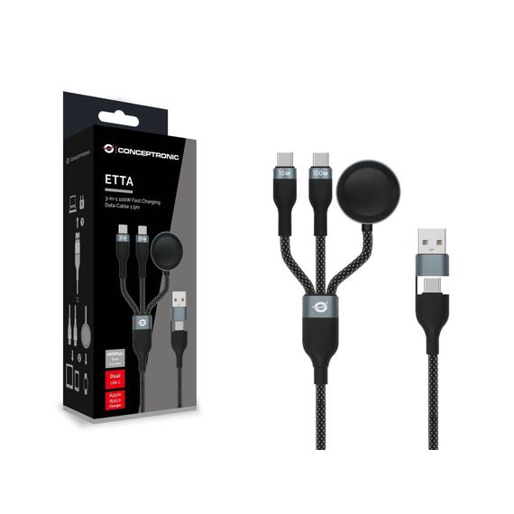 Conceptronic ETTA08B15 USB-C 100W 1.5m Black