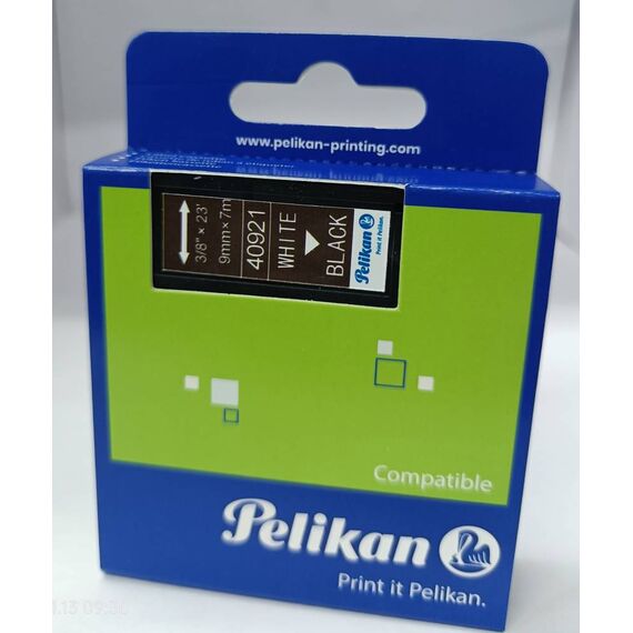 Pelikan 40921 DYMO D1 Compatible Label Tape White on Black