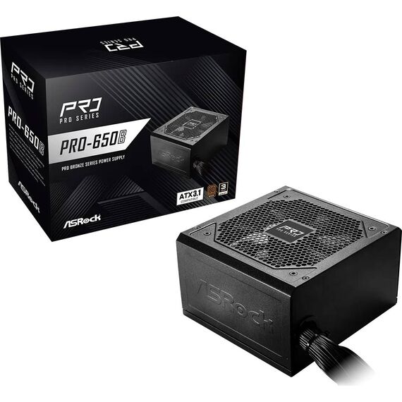 ASRock PRO-650B 650W 80 PLUS Bronze ATX 3.1 Power Supply