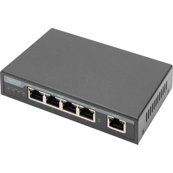 DIGITUS 4-Port Gigabit 4PPoE Extender | 802.3at | 60 W