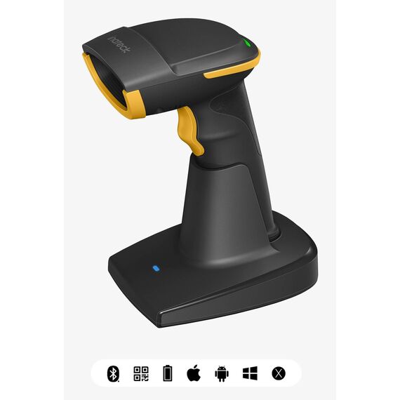 Inateck BCST-54 – 1D/2D Wireless Scanner, Bluetooth 5.0 + Smart Base, Black