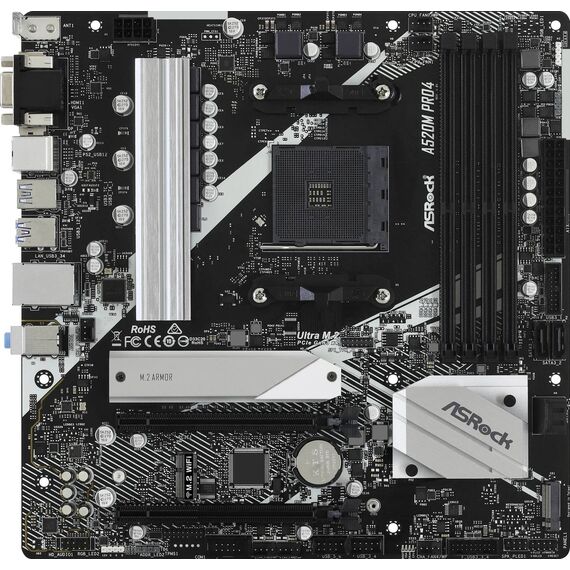 ASRock A520M Pro4 AM4 A520 mATX Motherboard