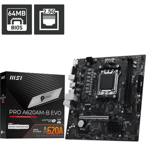 MSI PRO A620AM-B EVO AM5 A620A Motherboard