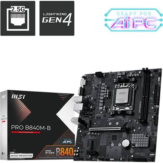 MSI PRO B840M-B mATX AM5 Motherboard