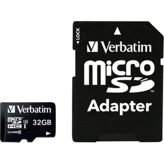 Verbatim PRO 600x microSDHC 32GB UHS-I U3 V30 4K + SD Adapter