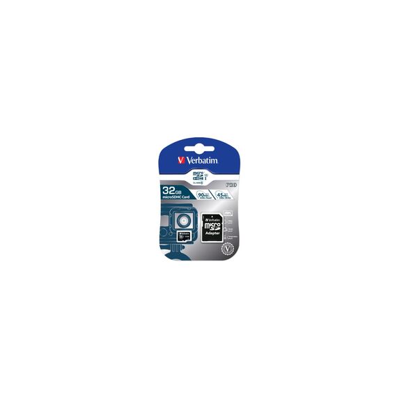 Verbatim PRO 600x microSDHC 32GB UHS-I U3 V30 4K + SD Adapter
