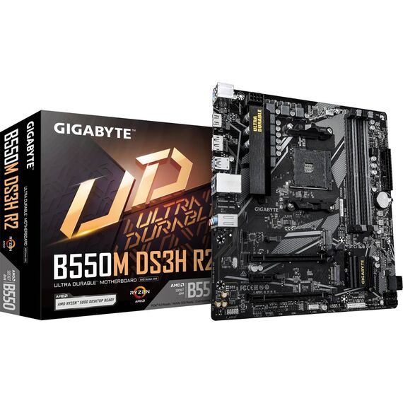 Gigabyte B550M DS3H R2 AM4 mATX Motherboard B550 PCIe 4.0 Dual M.2