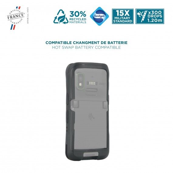 Mobilis PROTECH rugged protective case for Zebra TC501, black