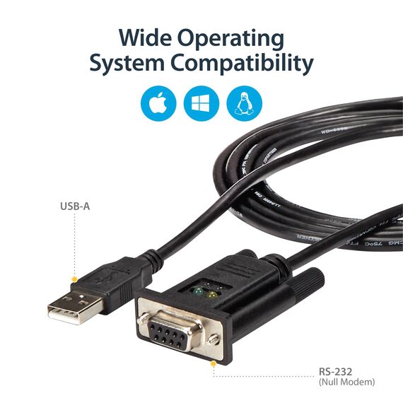 StarTech ICUSB232FTN USB to Null Modem RS232 Serial FTDI