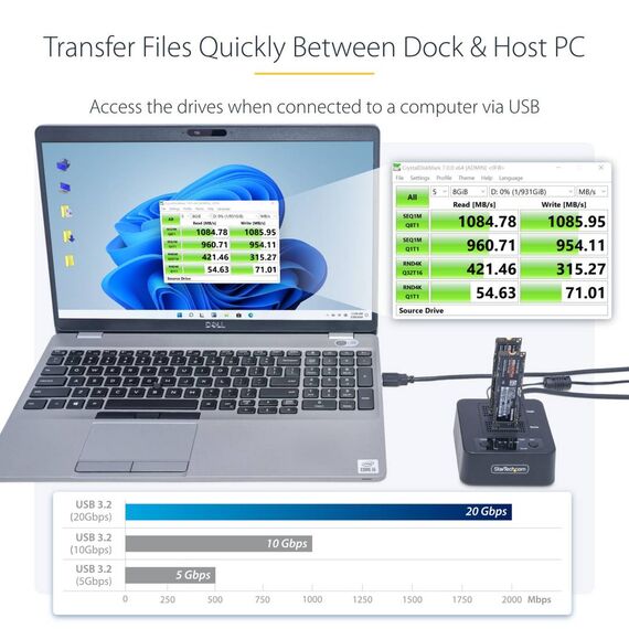 StarTech.com 1:1 Standalone M.2 NVMe Drive M2HDDDUPLICATORN1