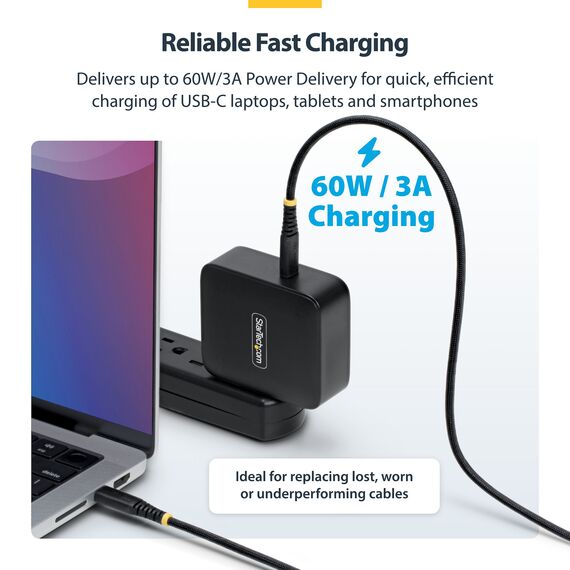 StarTech.com 2m USB-C Charging Cable 60W Black
