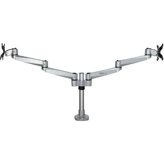 StarTech.com Desk Mount Dual Monitor Arm, 2 LCD, 13-27in, Silver