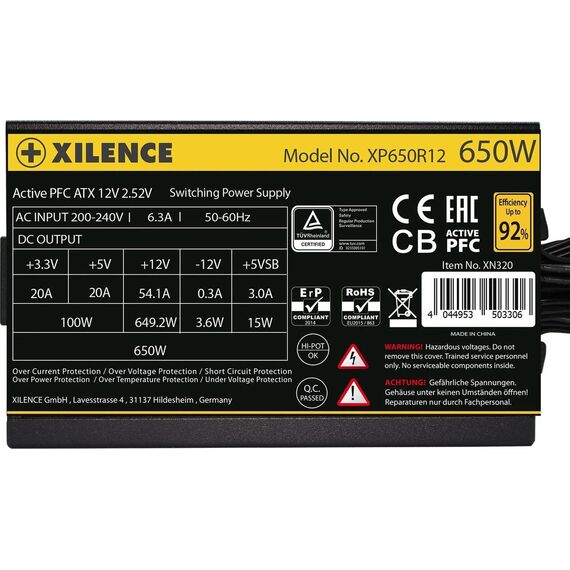 Xilence Gaming Gold XP650R12 650W ATX PSU