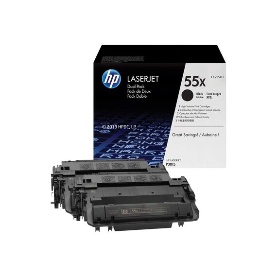 HP 55X CE255XD 2-pack Black Toner Cartridge