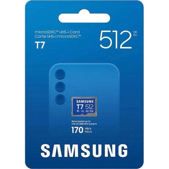Samsung T7 512GB microSDXC UHS-I 170MB/s Card (MB-MB512T)