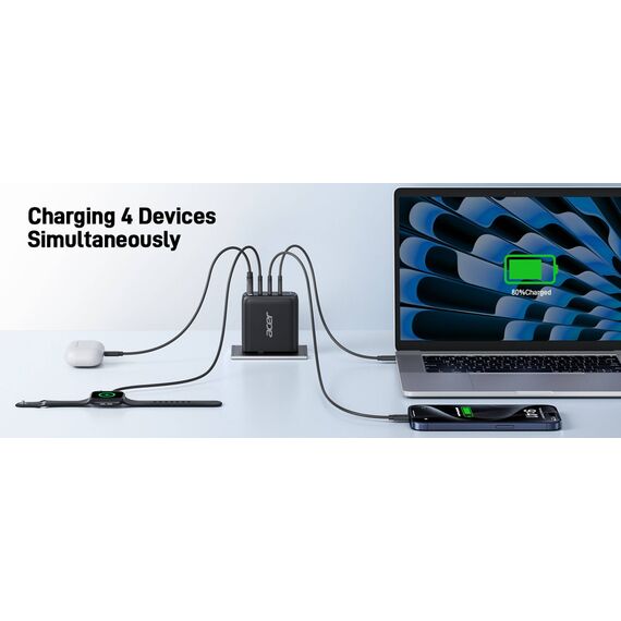 Acer - Battery charger - GaN - AC 100/240 V (ZL.ADTCC.00L)