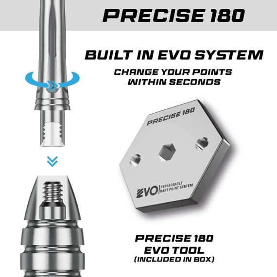 Precise 180 Ricardo Pietreczko 23g Steel Darts 90% Tungsten