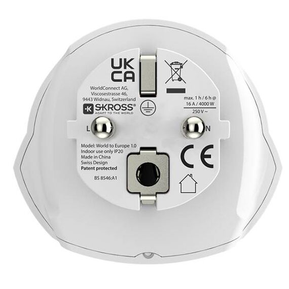 SKROSS World to Europe Travel Adapter Schuko Type F/E