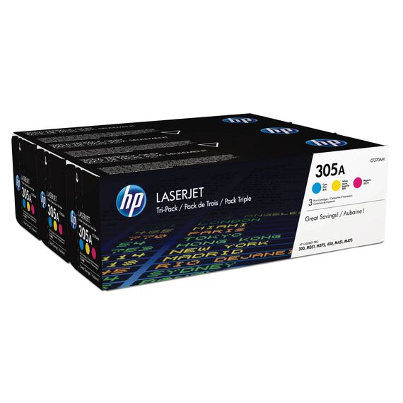 HP 305A CF370AM CMY Toner 3 Pack