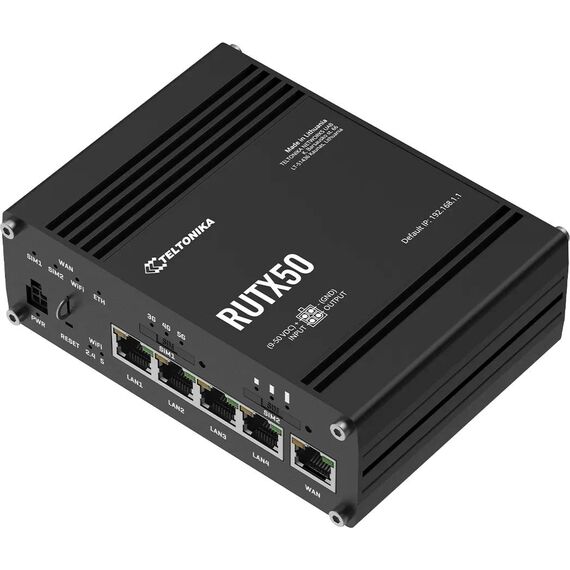 Teltonika RUTX50 Industrial 5G Dual-SIM Wi-Fi Router
