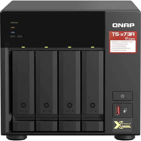 QNAP TS-473A NAS server 4 bays SATA 6Gbs RAM 8 TS-473A-8G