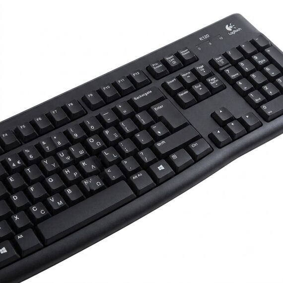 Logitech K120 Wired USB Keyboard UK Layout Black