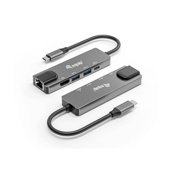 Equip 133489 USB-C 5-in-1 Adapter HDMI 4K 30Hz Gigabit LAN 100W PD