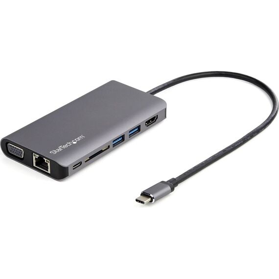 StarTech.com DKT30CHVAUSP 8-in-1 USB-C Mini Travel Dock HDMI 4K 30Hz VGA Gigabit Ethernet 100W PD