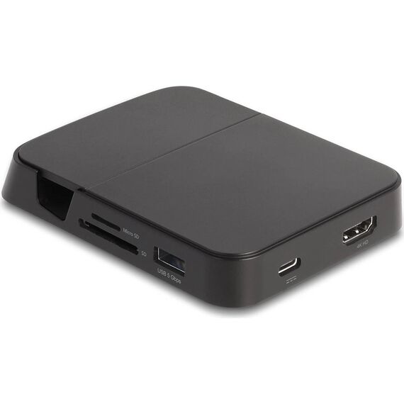 Delock 88018 Smartphone Docking Station 4K 30Hz USB-C HDMI USB Hub SD MicroSD Black
