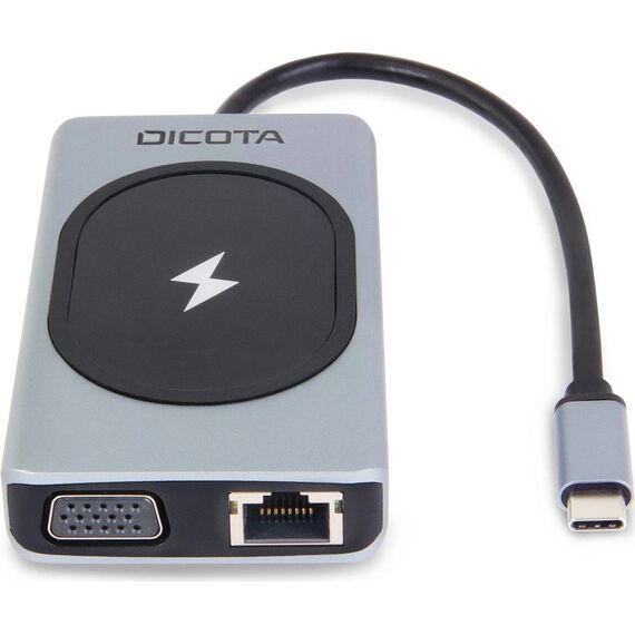 DICOTA D32059 10-in-1 USB-C Charging Dock HDMI 4K VGA Gigabit LAN 100W PD 15W Wireless Charging