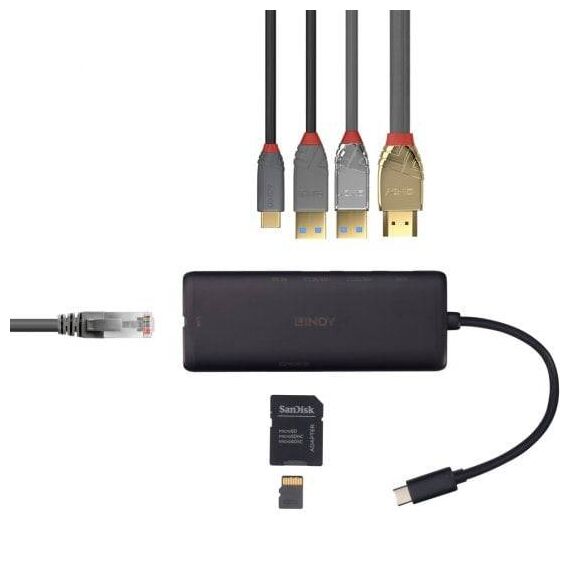 Lindy DST-Mini 43358 USB-C 4K HDMI Docking Station