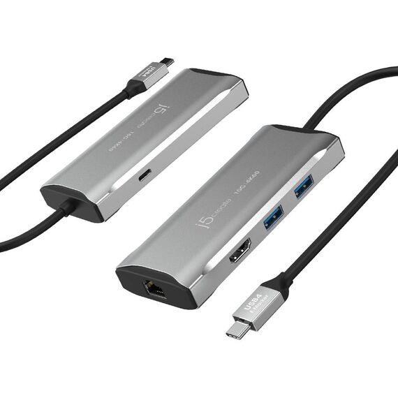 j5create JCD392-N 4K60 USB-C Travel Dock — 6-in-1 HDMI GbE