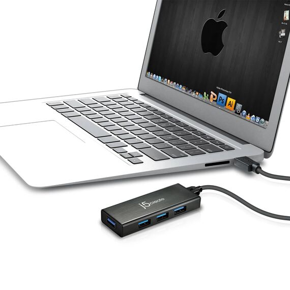 j5create JUH340 USB 3.0 4-Port Mini Hub Fast-Charging