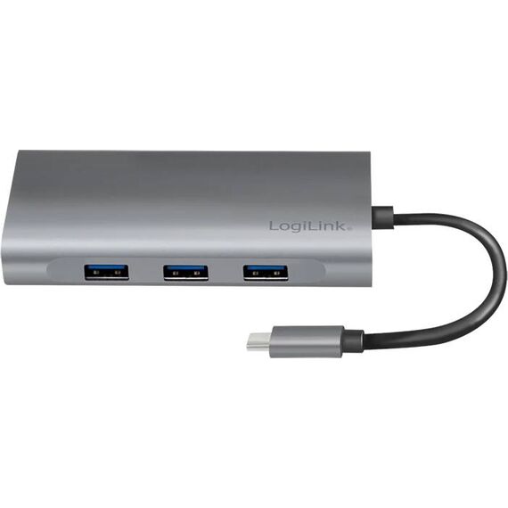 LogiLink UA0383 USB-C 10-in-1 Dock 4K HDMI VGA GbE
