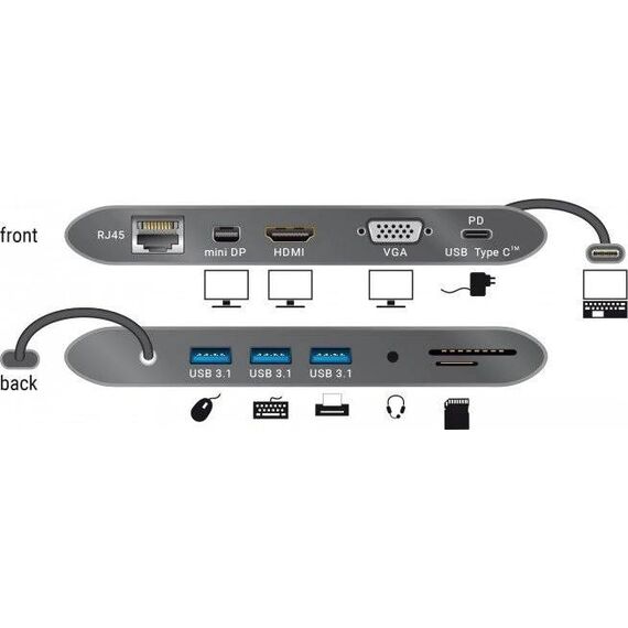 DeLOCK USB Type-C 3.1 Docking Station 4K Docking 87297