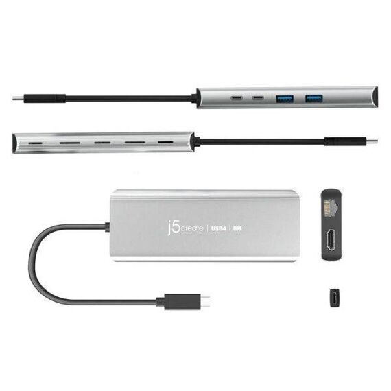 j5create USB4 8K Multi-Port Hub HDMI 2.5GbE 100W PD