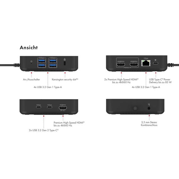 ICY BOX IB-DK4090-C 12-in-1 Triple 4K USB-C Dock