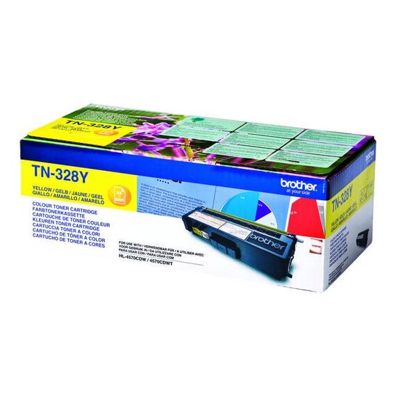 Brother TN-328Y Yellow Super High Yield Original Toner Cartridge