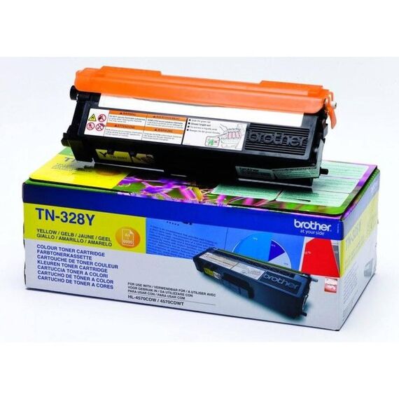Brother TN-328Y Yellow Super High Yield Original Toner Cartridge