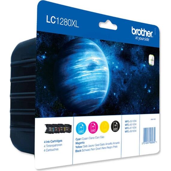 Brother LC1280XLVALBP Black Cyan Magenta Yellow High Yield Ink Multipack