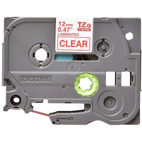 Brother TZe-132 Red on Clear Laminated Label Tape 12mm x 8m